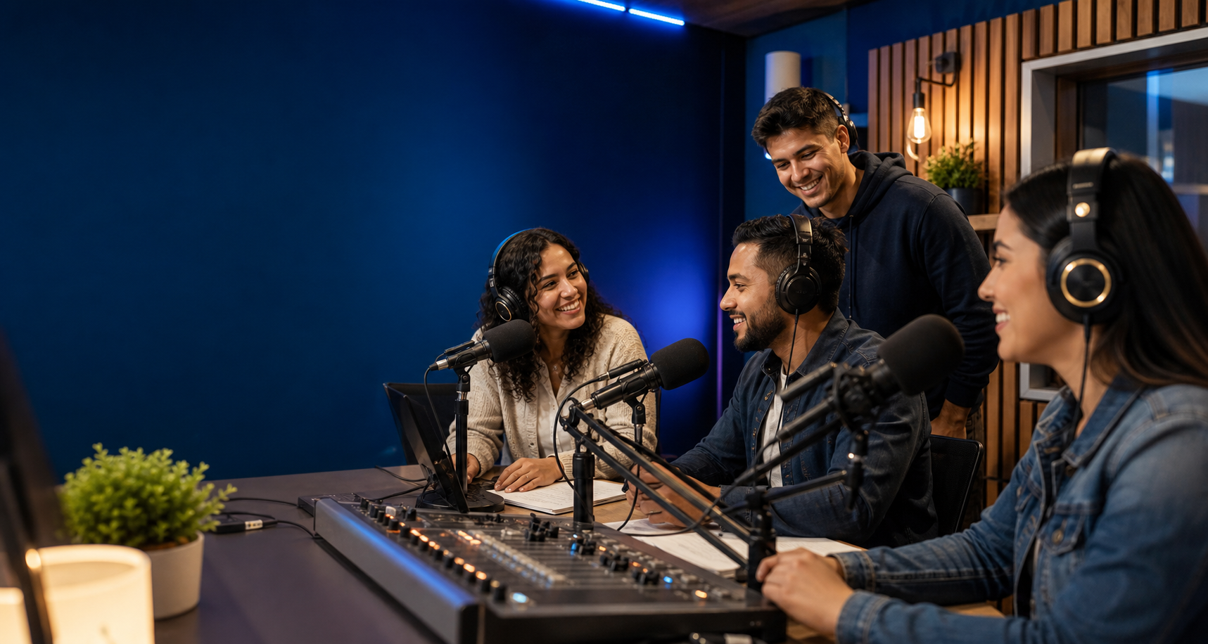 Equipo de La Voz Radio en ambiente de estudio